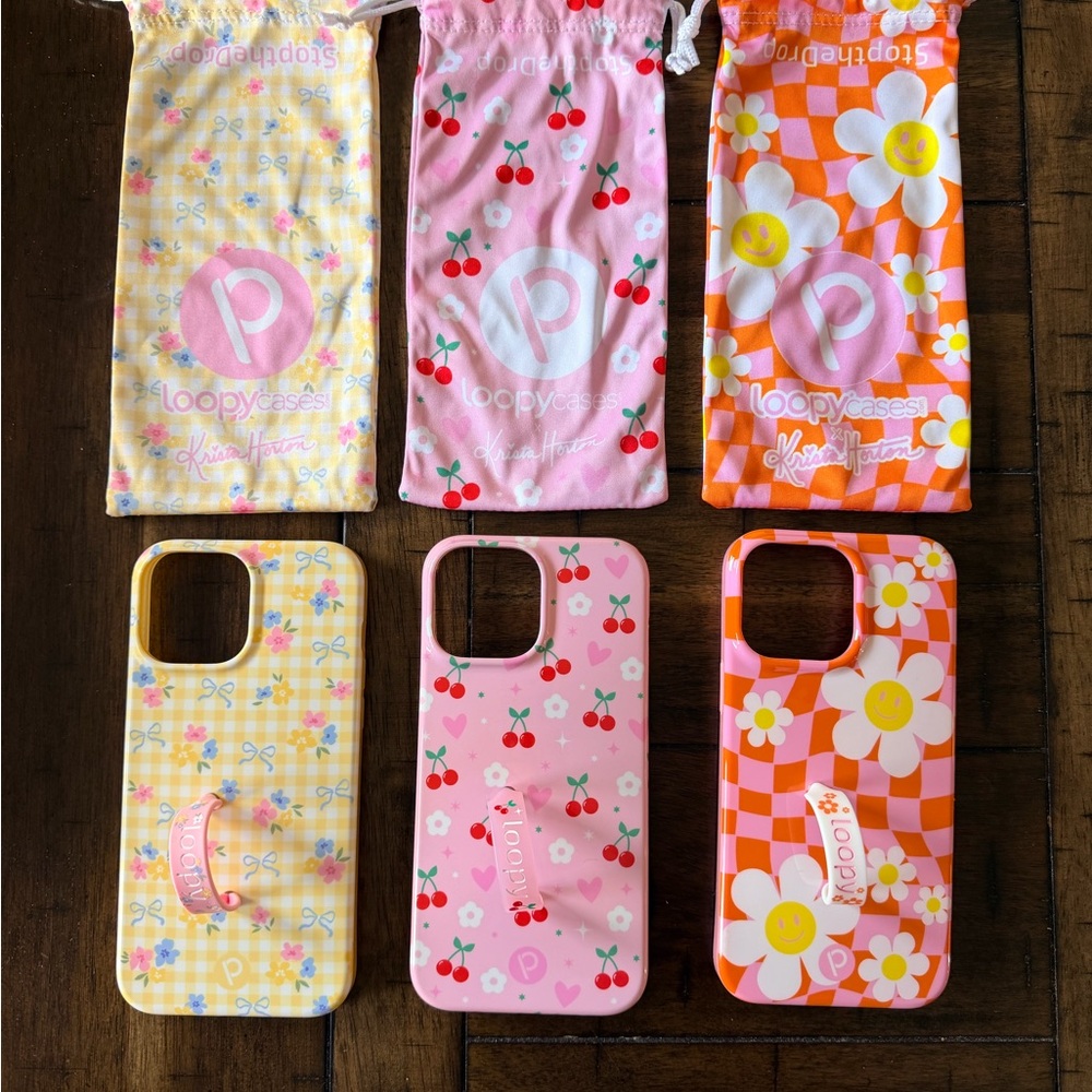 Loopy Case Floral and Cherry Phone Cases - Yellow, Pink, Orange